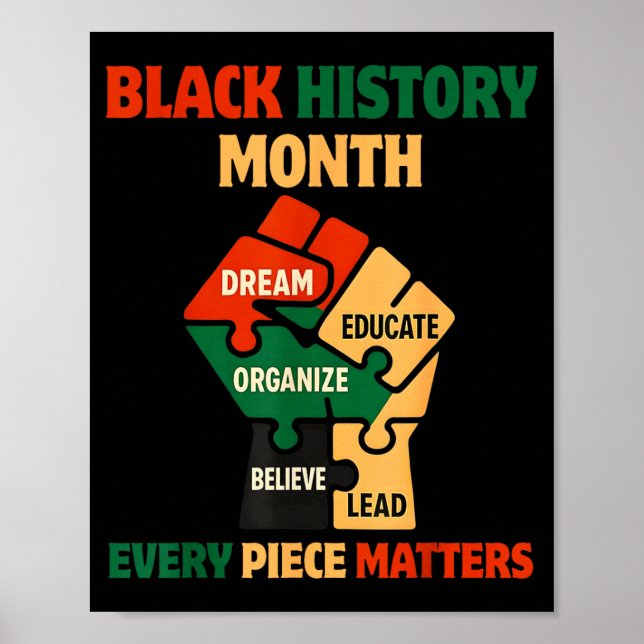 Black History Month Knutnävepussel Varje Bit Poster (Framsidan)