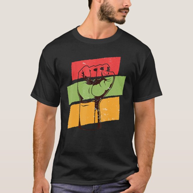 Black History Month l Black Pride Fist African Col T Shirt (Framsida)