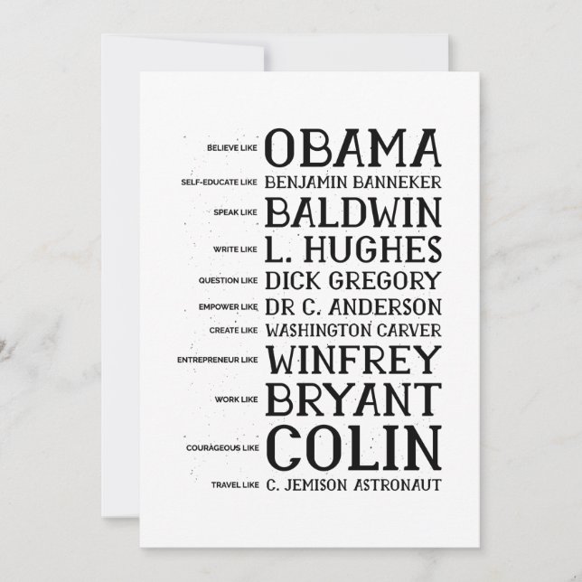 black history month legends icons inbjudningar (Framsida)