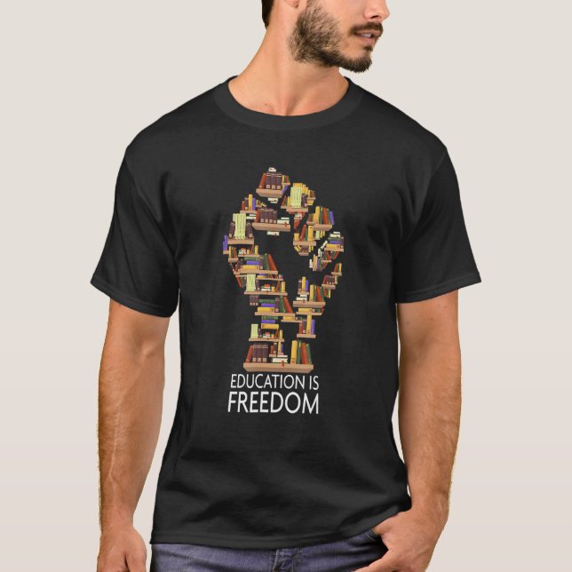Black History Month Library Book Hand African Amer T Shirt (Framsida)