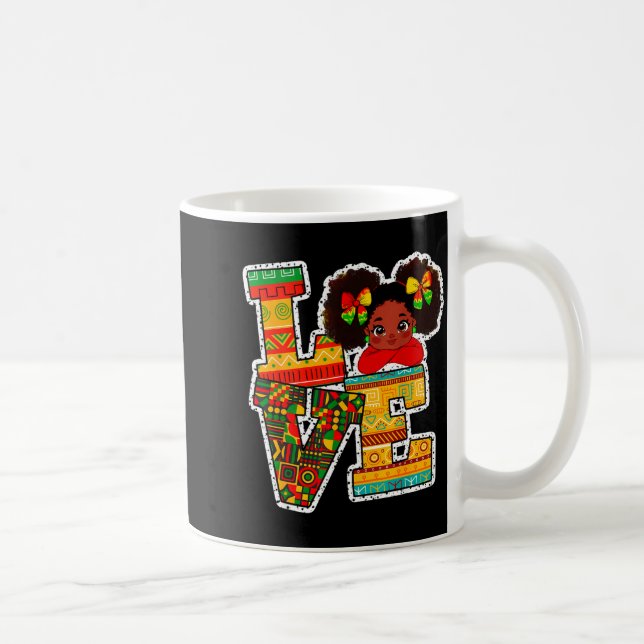 Black History Month Love Afro Toddler Girls Americ Kaffemugg (Höger)