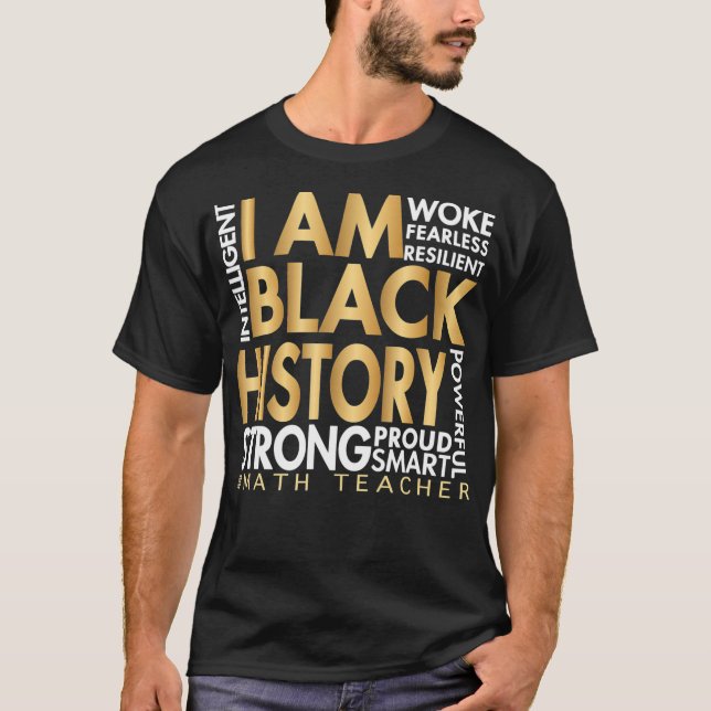 Black History Month Math Teacher African AmericanT T Shirt (Framsida)