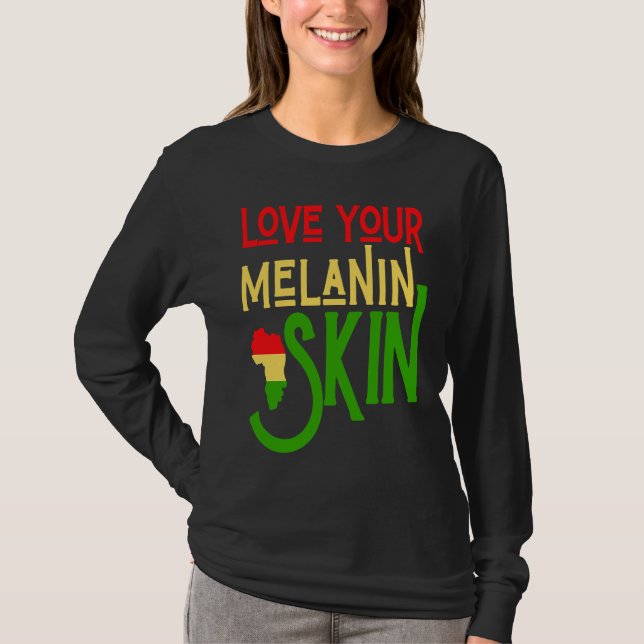 Black History Month Melanin Love Family & Communit T Shirt (Framsida)