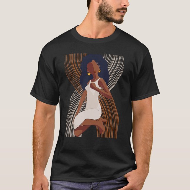 Black History Month Minimalist Queen Melanin Boho  T Shirt (Framsida)