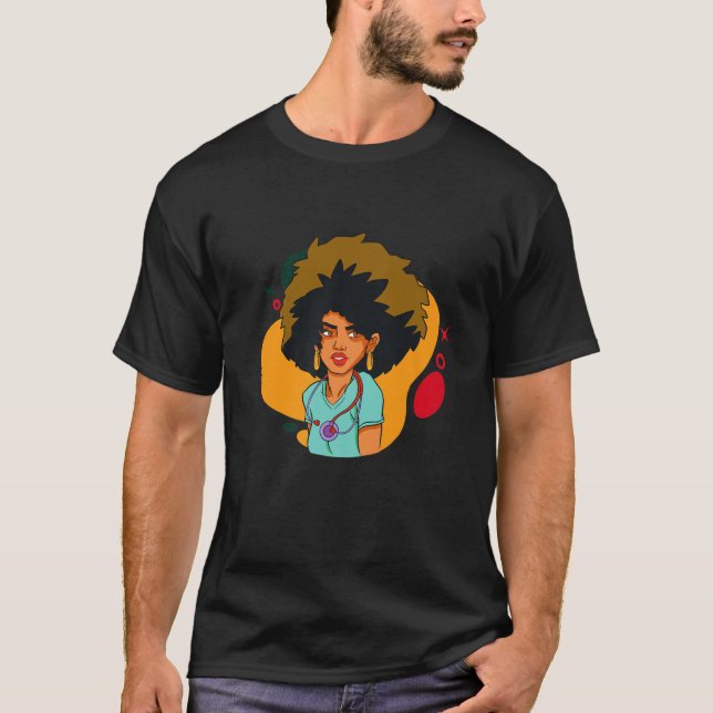 Black History Month Nurse Melanin African American T Shirt (Framsida)