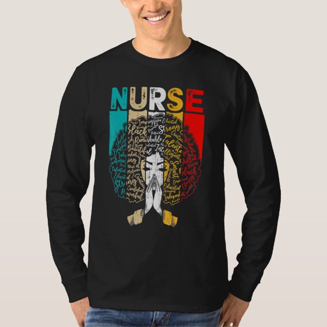 Black History Month Nurse Melanin African American T Shirt (Framsida)