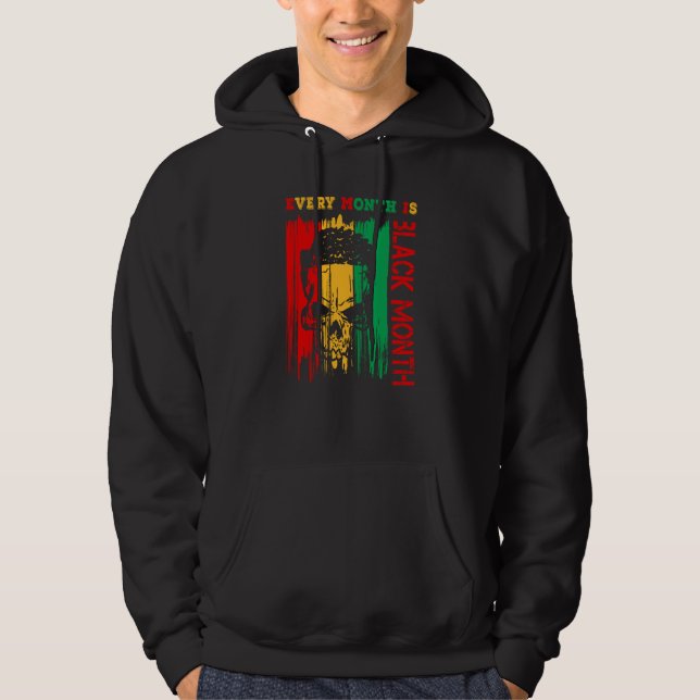Black History Month outfit Every Month is Black Mo Hoodie (Framsida)