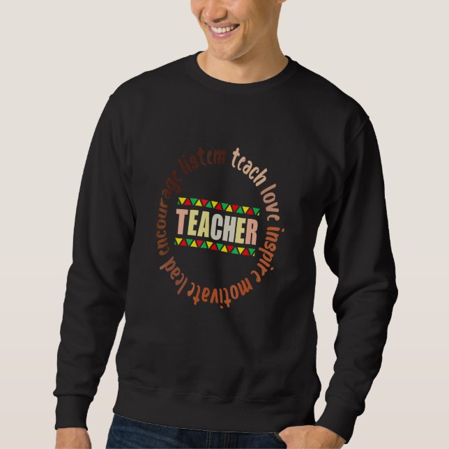 Black History Month pajama Afro African Tee Melani Lång Ärmad Tröja (Framsida)