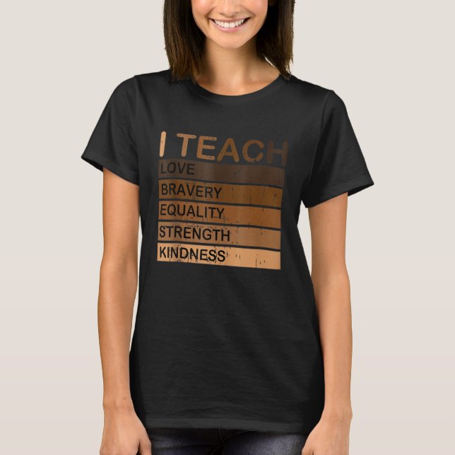 Black History Month Pajama Celebrate I Teach Black T Shirt (Framsida)