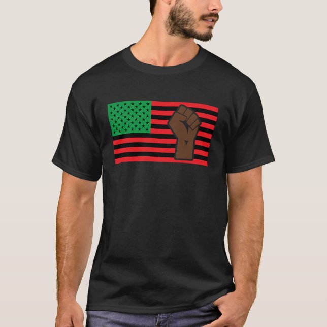 Black History Month Pan African Flag Black African T Shirt (Framsida)