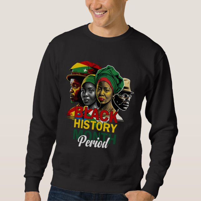Black History Month Period African Pride Women Men Lång Ärmad Tröja (Framsida)