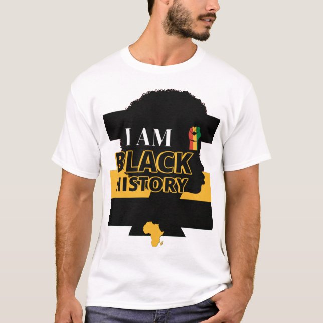 Black History Month Pride Design with African Map  T Shirt (Framsida)