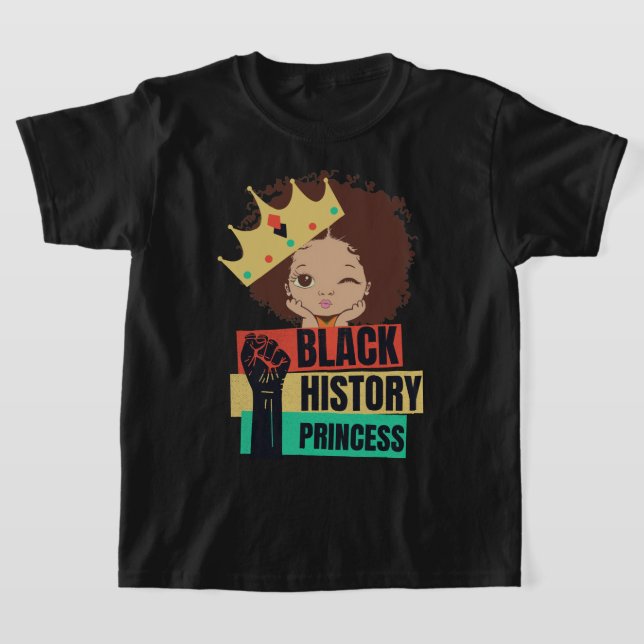 Black History Month Princess Black Girl Magic T Shirt (Laydown)