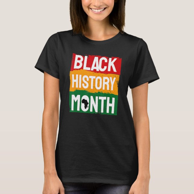 Black History Month Proud Black Afro African Pride T Shirt (Framsida)
