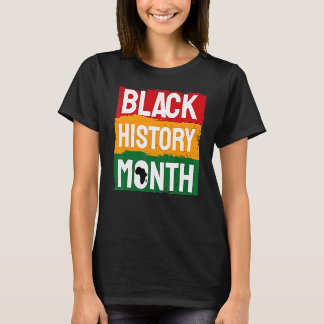 Black History Month Proud Black Afro African Pride T Shirt (Framsida)