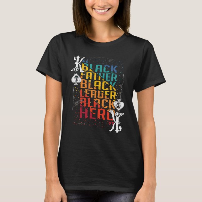 Black History Month Proud Black Poker Father T Shirt (Framsida)