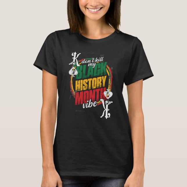 Black History Month Proud Black Poker Player Appar T Shirt (Framsida)