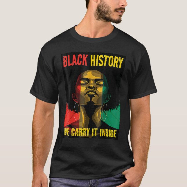 Black History Month Queen Melanin Afro African Pri T Shirt (Framsida)