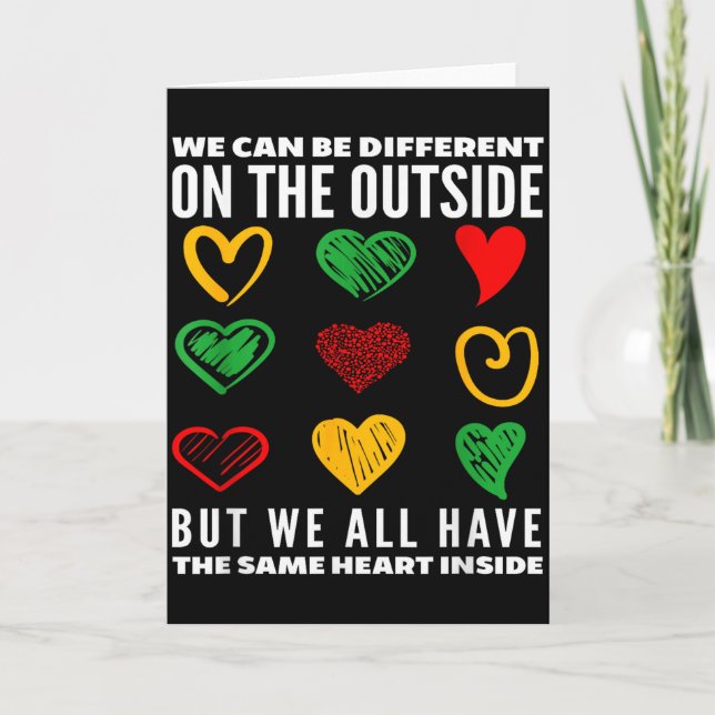 Black History Month Samma hjärta inuti  Kort (Framsida)