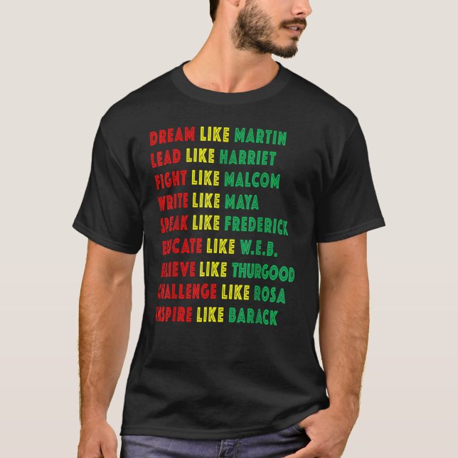 Black History Month Shirt Black Pride Leaders Blac T (Framsida)
