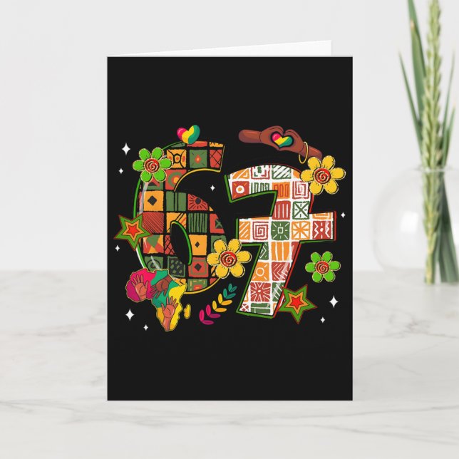 Black History Month Six Seven 6 7 Meme Juneteenth  Kort (Framsida)