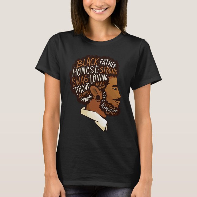 Black History Month Strong Father Proud DNA Roots  T Shirt (Framsida)