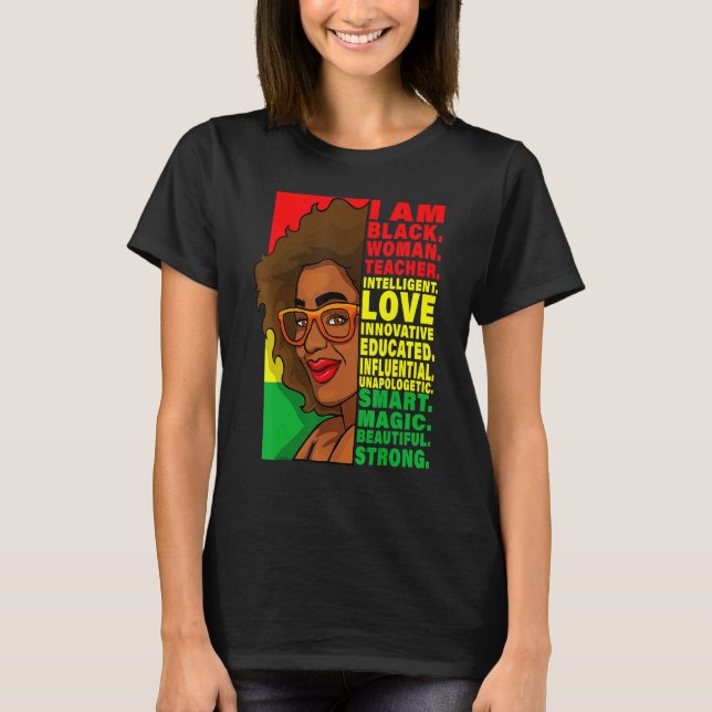 Black History Month Teacher Women African Teachers T Shirt (Framsida)