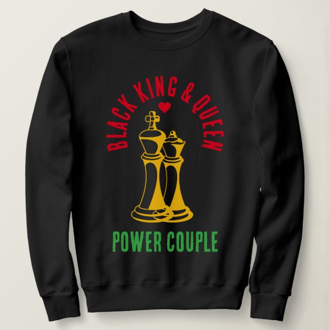 Black History Month VALENTINE Kung Queen Chess T Shirt (Design framsida)