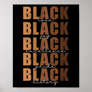 Black History Month Women Black Kärlek Melanin Jun Poster