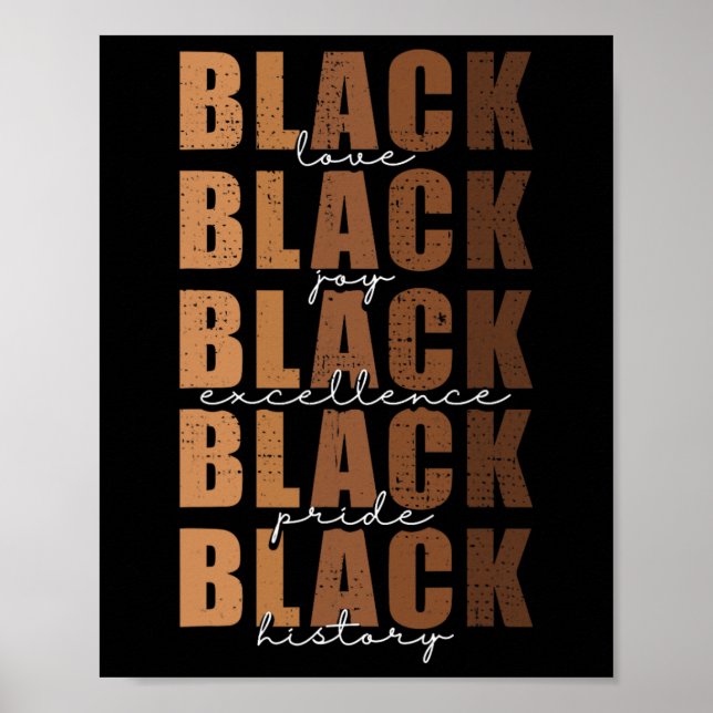 Black History Month Women Black Kärlek Melanin Jun Poster (Framsidan)