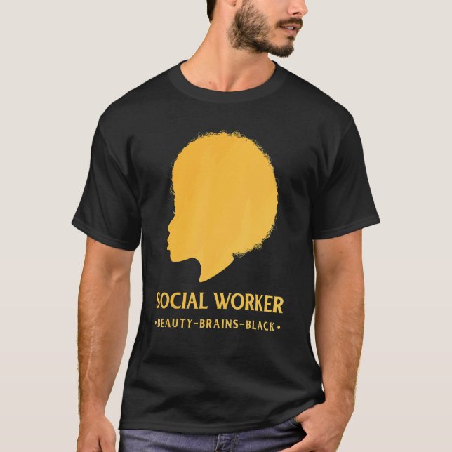 Black History Month Worker African American Social T Shirt (Framsida)