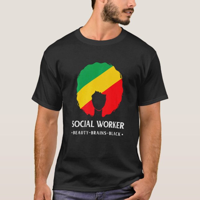 Black History Month Worker African American Social T Shirt (Framsida)