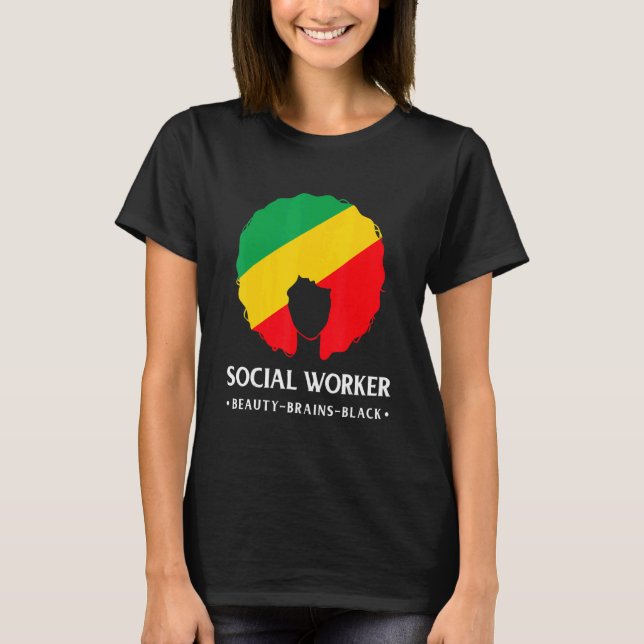 Black History Month Worker African American Social T Shirt (Framsida)