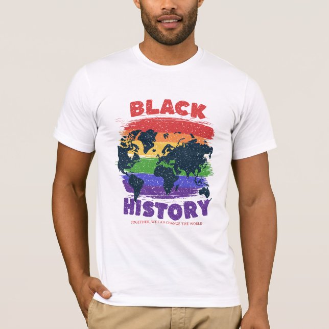 Black History Month , World Map for Families T Shirt (Framsida)