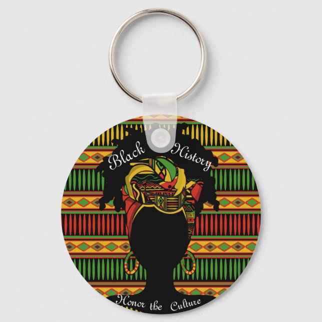 Black History Multifärgad Mode Nyckelring (Framsida)