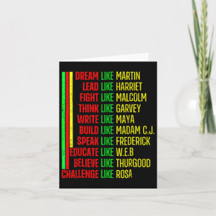 Black History Pride Martin Black Afro African Kort