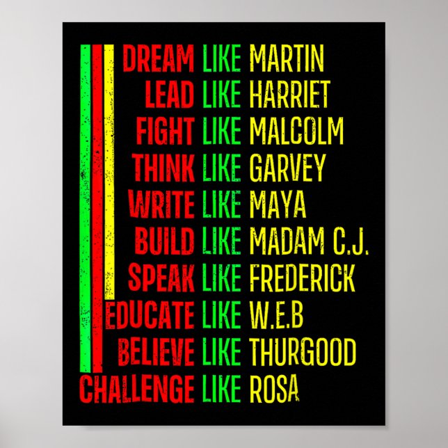 Black History Pride Martin Black Afro African Poster (Framsidan)