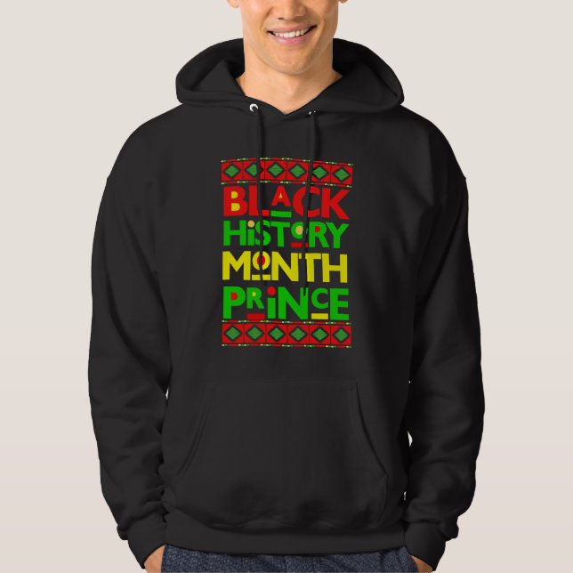 Black History Prince Melanin Boy Son Bruh Brown Sk Hoodie (Framsida)