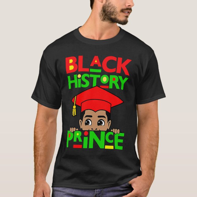 Black History Prince Melanin Boy Son Bruh Brown Sk T Shirt (Framsida)