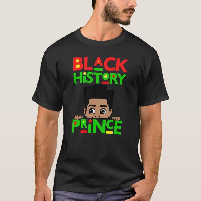 Black History Prince Melanin Boy Son Bruh Brown Sk T Shirt (Framsida)