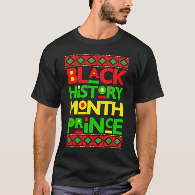 Black History Prince Melanin Boy Son Bruh Brown Sk T Shirt (Framsida)