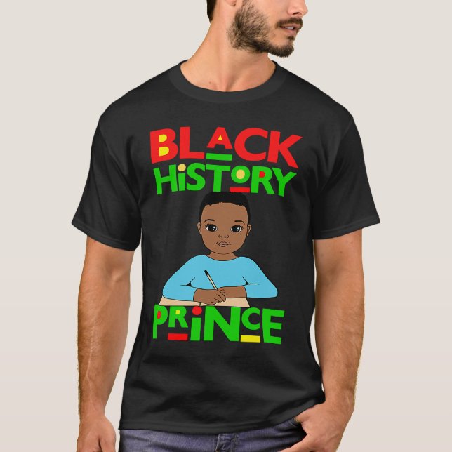 Black History Prince Melanin Boy Son Bruh Brown Sk T Shirt (Framsida)