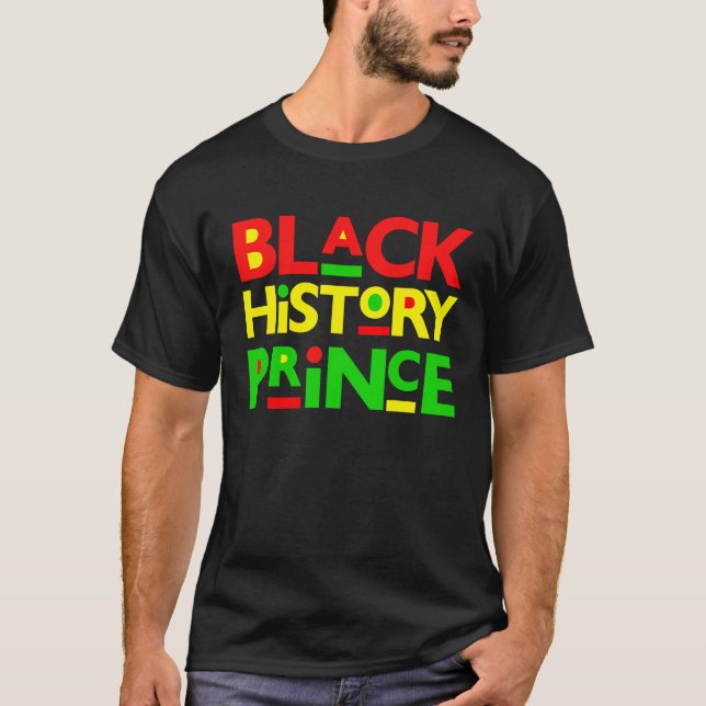 Black History Prince Melanin Boy Son Bruh Brown Sk T Shirt (Framsida)