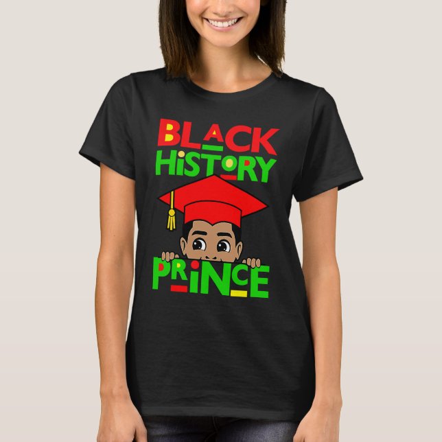 Black History Prince Melanin Boy Son Bruh Brown Sk T Shirt (Framsida)