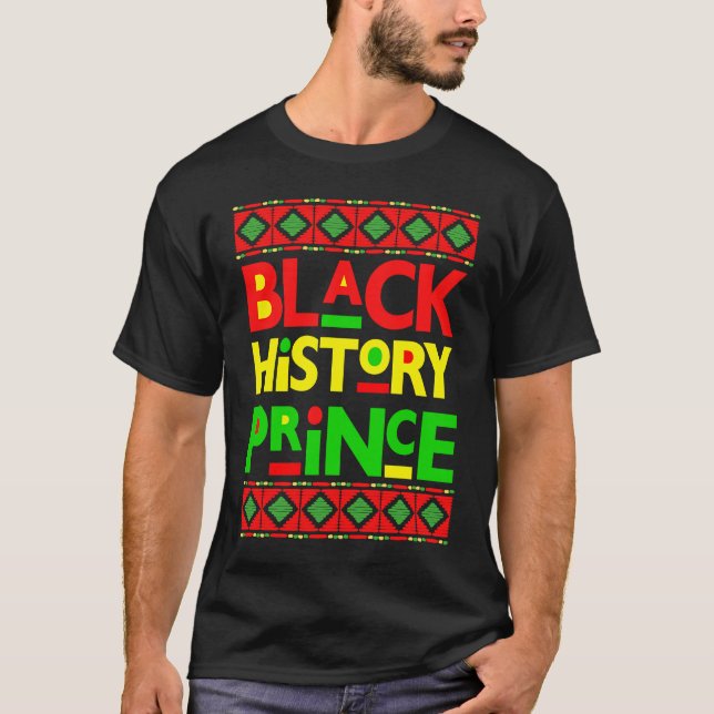Black History Prince Melanin Boy Son Bruh Brown Sk T Shirt (Framsida)