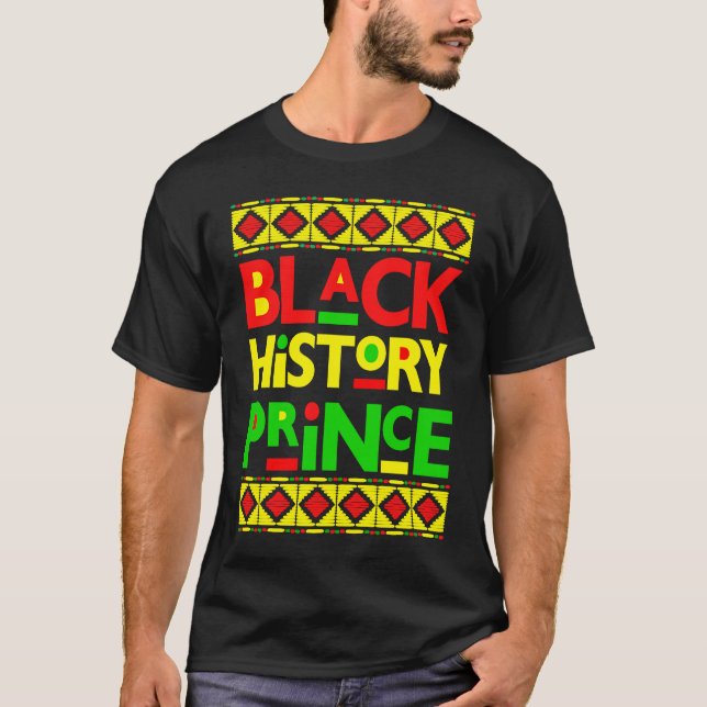 Black History Prince Melanin Boy Son Bruh Brown Sk T Shirt (Framsida)