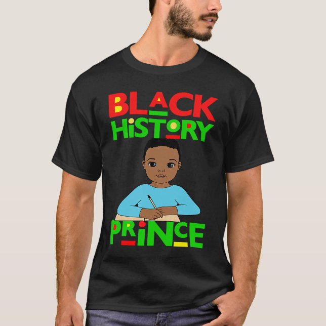 Black History Prince Melanin Boy Son Bruh Brown Sk T Shirt (Framsida)