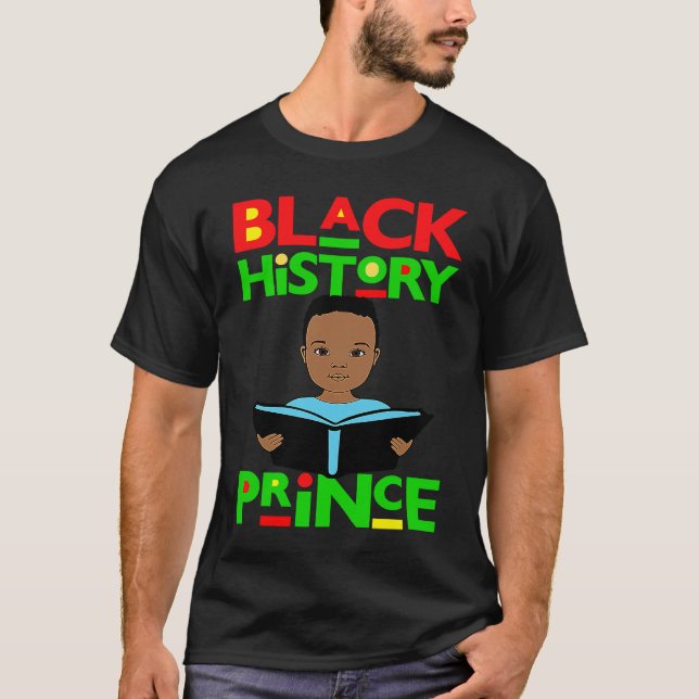 Black History Prince Melanin Boy Son Bruh Brown Sk T Shirt (Framsida)
