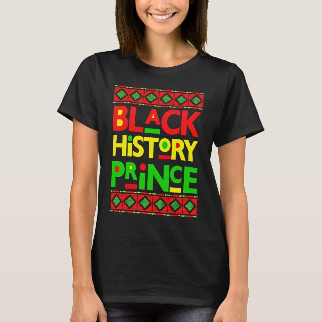 Black History Prince Melanin Boy Son Bruh Brown Sk T Shirt (Framsida)