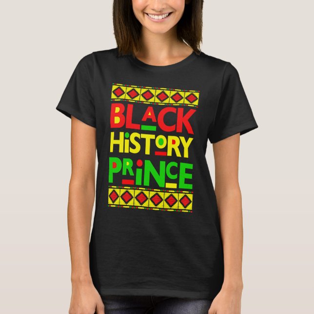 Black History Prince Melanin Boy Son Bruh Brown Sk T Shirt (Framsida)